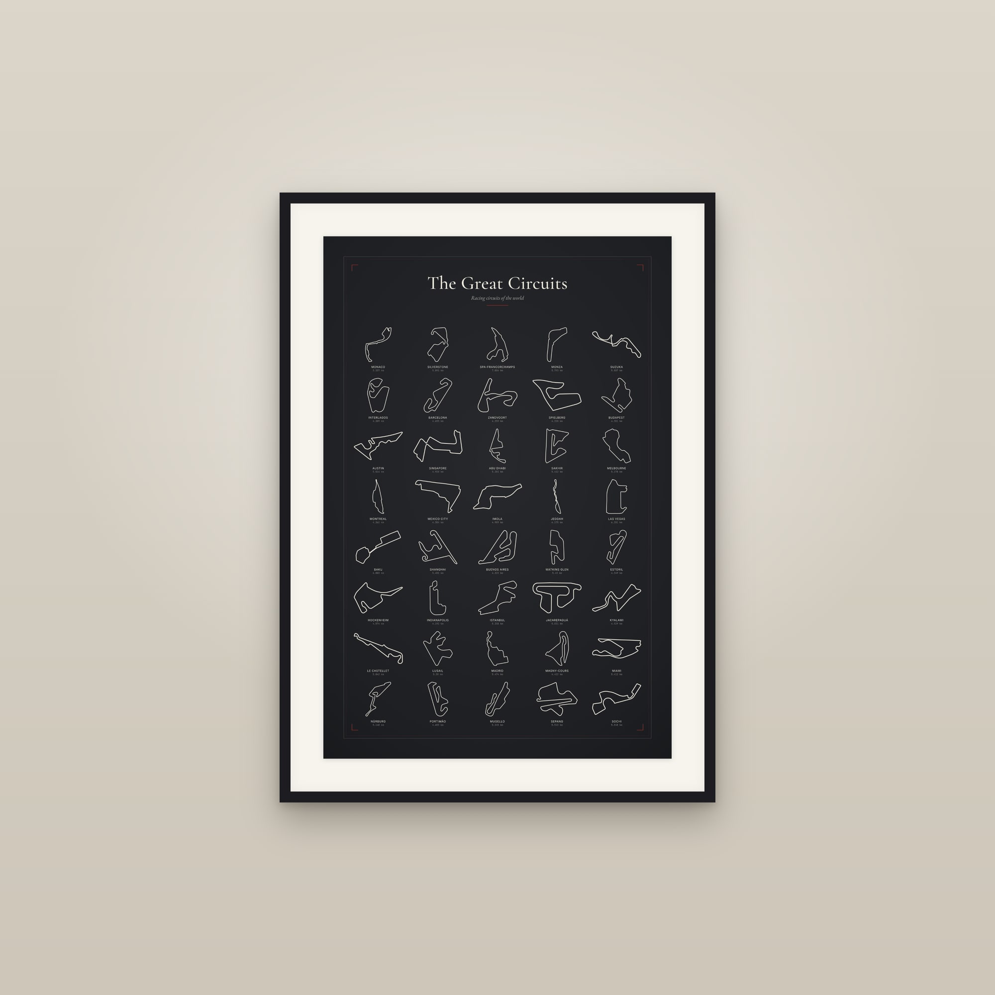 The Great Circuits — Wall Chart