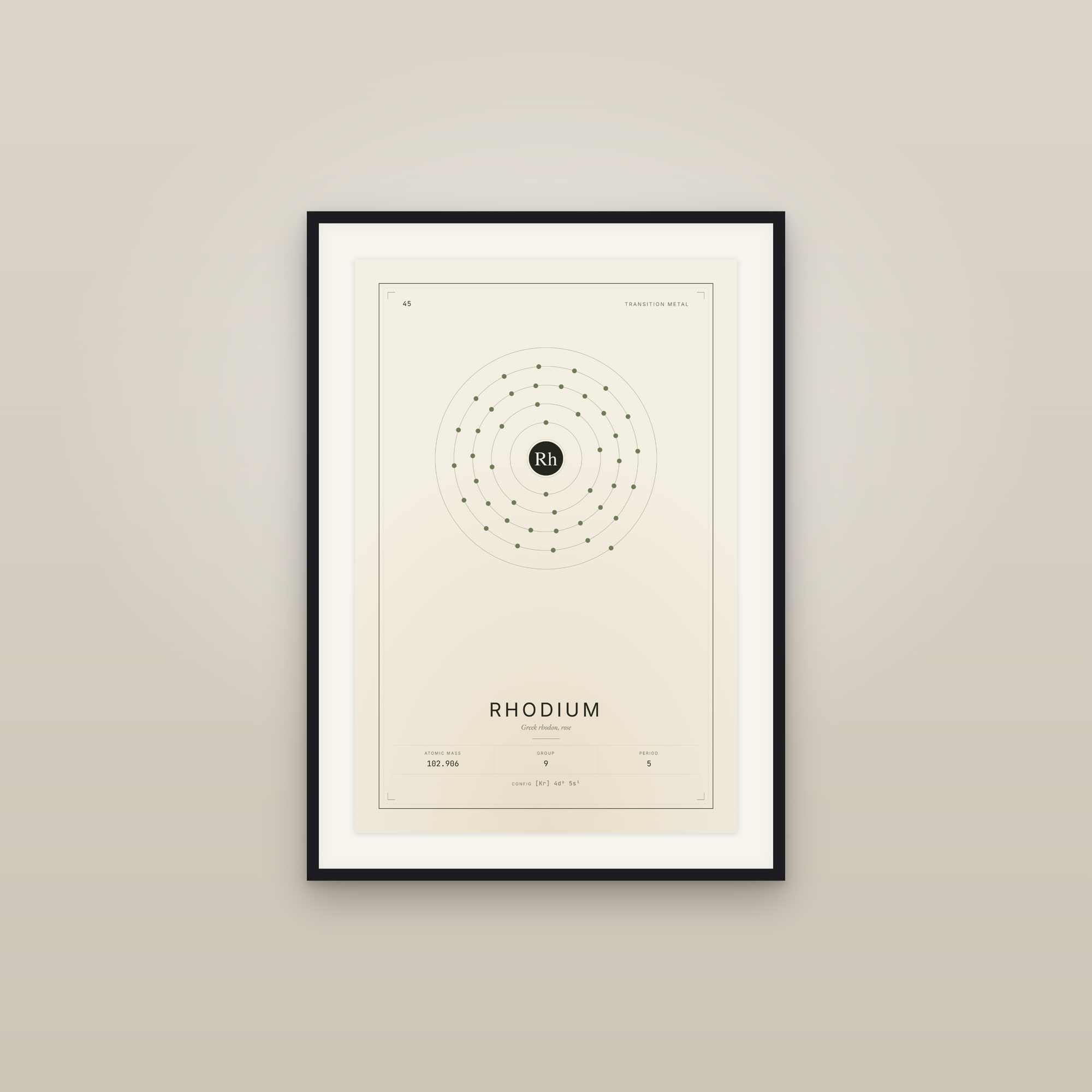 Rhodium — Element No. 45